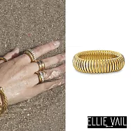 ELLIE VAIL 邁阿密防水珠寶 立體蛇紋 金色小寬版戒指 Sadie Coil 7號