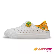 【LOTTO 義大利】童鞋 Sicily 輕量洞洞鞋- 22cm 白/橘