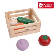 【德國 classic world 客來喜經典木玩】綠色田園蔬菜籃《50642》