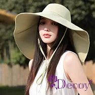 【Decoy】純色郊遊 大帽沿大披肩遮臉護脖防曬漁夫帽/ 淺綠
