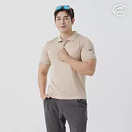 ADISI 男環保紗快排抑菌POLO衫 AL2511014 亞麻色 (M-3XL) M 亞麻色