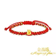 【金品坊】黃金手鍊聚寶納財福袋手繩 0.05錢±0.02 平安五色線北鼻手圍12-14公分可戴