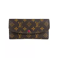 LV Monogram 桃紫釦 EMILIE長夾_展示品 (紫紅色)