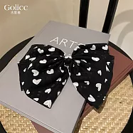 【Gulicc】髮夾 愛心大蝴蝶彈簧夾 (黑)