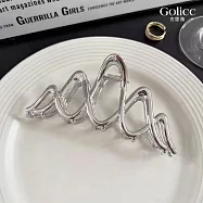 【Gulicc】髮夾 大海浪抓夾 (銀)