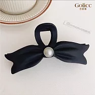 【Gulicc】髮夾 典雅復古 珍珠蝴蝶結抓夾 (黑)