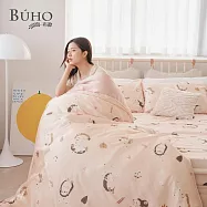 《BUHO》台製300織100%TENCEL純天絲™床包兩用被四件組-雙人加大 《花林約定》