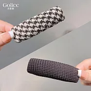 【Gulicc】髮夾 美拉德千鳥格氣質復古側邊夾 2入 (千鳥格配深咖)