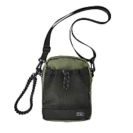 日本KiU 373-906 軍綠色 傘繩防水斜背包, 可放兩個寶特瓶, 可提可掛, 20H背帶可調可拆 軍綠色