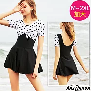 Heatwave熱浪 加大連身萊克泳裝 黑白嬌娃(M-2XL)858 M號