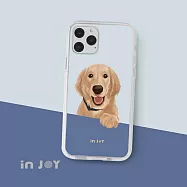 INJOYmall for iPhone 16/15/14/13/12/SE3 系列 黑皮黃金獵犬 透明防摔手機殼 iPhone 14 Pro (6.1)