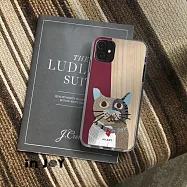 INJOYmall for iPhone 16/15/14/13/12/SE3 系列 拼貼紅寶石圓眼貓 透明防摔手機殼 iPhone 12 (6.1)