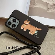 INJOYmall for iPhone 17/16/15/14/13/12/SE3 系列 後花園橘貓 二合一防摔背繩手機殼 iPhone 12ProMax(6.7)