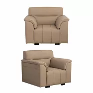 IDEA-簡約氣派方塊貓抓皮單人沙發/兩色可選(運費另計) 褐色