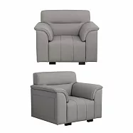 IDEA-簡約氣派方塊貓抓皮單人沙發/兩色可選(運費另計) 灰色