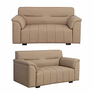 IDEA-簡約氣派方塊貓抓皮雙人沙發/兩色可選(運費另計) 褐色