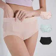 JUNGDOG 上癮內著 【3件組】中腰 2.0蠶絲內褲 M-XXL (素雅膚/甜抹綠/性感黑) 三角女性內褲 中腰內褲 蠶絲內褲 蠶絲底襠內褲 XL 素雅膚/甜抹綠/性感黑