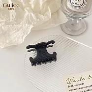 【Gulicc】髮夾 美拉德色系 凱旋門雙C髮夾 (黑色)