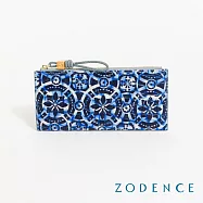 ZODENCE LISBON進口真皮葡式花磚簡式長夾 藍
