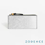 ZODENCE PAINTING進口真皮印象藝術簡式長夾 波光銀