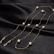 seoul show首爾秀 9珠夾珠兩用口罩掛繩鏈墨鏡平光眼鏡鍊老花近視防丟鍊 金色