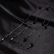 seoul show首爾秀 9珠夾珠兩用口罩掛繩鏈墨鏡平光眼鏡鍊老花近視防丟鍊 黑色