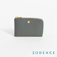 ZODENCE MINA進口牛皮零錢卡包 暖灰