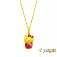 【Just Gold 鎮金店】Hello Kitty 蘋安萌福 黃金吊墜(不含鍊)