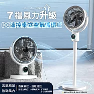 【APEX】10吋DC遙控桌立空氣循環扇_可調節高度 USB直插供電 無內鍵電池 (DC風扇 落地循環扇 遠程節能扇 渦流空氣循環扇 桌扇 USB風扇 循環扇 ) 白色