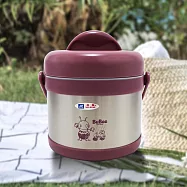 源味二層高真空304不鏽鋼提鍋-1.1L-1入 莫蘭迪粉