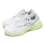 Mizuno 羽球鞋 Wave Fang 2 男鞋 女鞋 白 綠 寬楦 回彈 室內運動 羽排鞋 美津濃 71GA2313-41 29cm WHITE/GREEN/BLACK