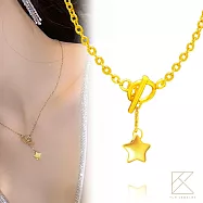 【TLH】黃金墜OT項鍊 純金999 釦出幸福 約重0.03錢±0.01 星星