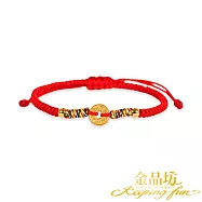 【金品坊】黃金手鍊五帝錢通寶金運守護手繩 平安五色線 大人手圍