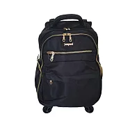 DF Queenin流行 - 商務洽公18吋旅行多功能防潑水拉桿登機行李包-共3色 黑色