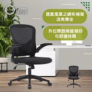E-home 瑪爾斯網布可旋轉扶手電腦椅-黑色 黑色
