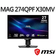 msi微星 MAG 274QPF X30MV 27吋 電競螢幕 (27"/2560x1440/16:9/300Hz/VA)