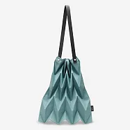 經典設計|Pavi studio 泰國新銳設計師.時尚W純色包.簡約設計.大容量.真皮背帶.摺疊肩背包.100%總代理 天青色