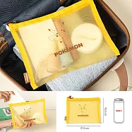 (2入)日本不二家 PEKO 旅行包 收納袋 文件袋 資料袋 筆袋 化妝包 耐磨 網格拉鍊袋 皮卡丘(圖案隨機2入)