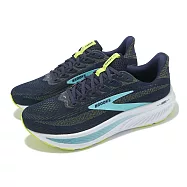 Brooks 慢跑鞋 Ghost 17 2E 男鞋 寬楦 藍 白 魔鬼系列 緩衝 避震 運動鞋 1104422E414 28.5cm PEACOAT/LIME/BLUE