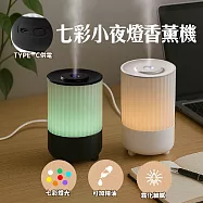 七彩小夜燈香薰機 奈米霧化加濕器 靜音加濕 不凝水珠香氛機 白色