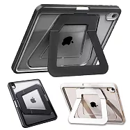 低調質感極簡約 隱形鋁合金雙支架新設計!! APPLE 第十代 iPad 10 2022 10.9吋 平板電腦 保護殼 筆槽收納 輕薄好攜帶 橫向直向任意轉換 透感支點殼 經典黑