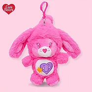 【Care Bears】美國彩虹熊愛心熊長耳兔系列正版授權毛絨玩偶吊飾(女兒女友生日交換聖誕禮物) 桃紅色