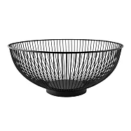 《EXCELSA》Eclipse直紋鏤空水果籃(黑32cm) | 水果盤 水果籃 麵包籃