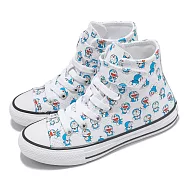 Converse 休閒鞋 Chuck Taylor All Star 1V 中童 白 藍 滿版 哆啦A夢 聯名 帆布鞋 A15793C 19.5cm WHITE/BLUE