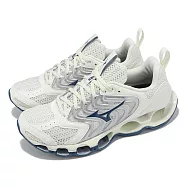 Mizuno 慢跑鞋 Wave Prophecy 14S 男鞋 女鞋 白 藍 輕量 彈力 運動鞋 美津濃 J1GC2583-84 31cm WHITE/NAVY