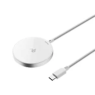 【amuok】Qi2認證 極簡mini 磁吸無線充電器(自帶線) 無線充 MagSafe 磁吸充電盤 磁吸式充電盤- 白色