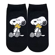 【ONEDER 旺達棉品】史努比直版襪 Snoopy親子襪 台灣製棉襪女襪- 黑(15-22) SN-A501