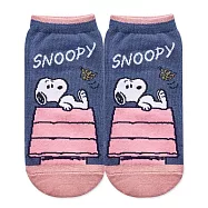 【ONEDER 旺達棉品】史努比直版襪 Snoopy親子襪 台灣製棉襪女襪- 藍(22-26) SN-A502