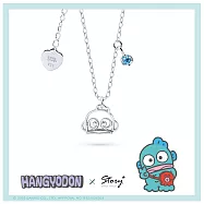 【客製品】STORY 故事銀飾-Hello Hangyodon系列-人魚漢頓線框晶鑽純銀項鍊