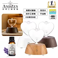 【 ANDZEN 安得仁 】香氛負離子定時玻璃精油擴香儀AZ-9000(三色選一)+贈精油30ml一瓶 白色